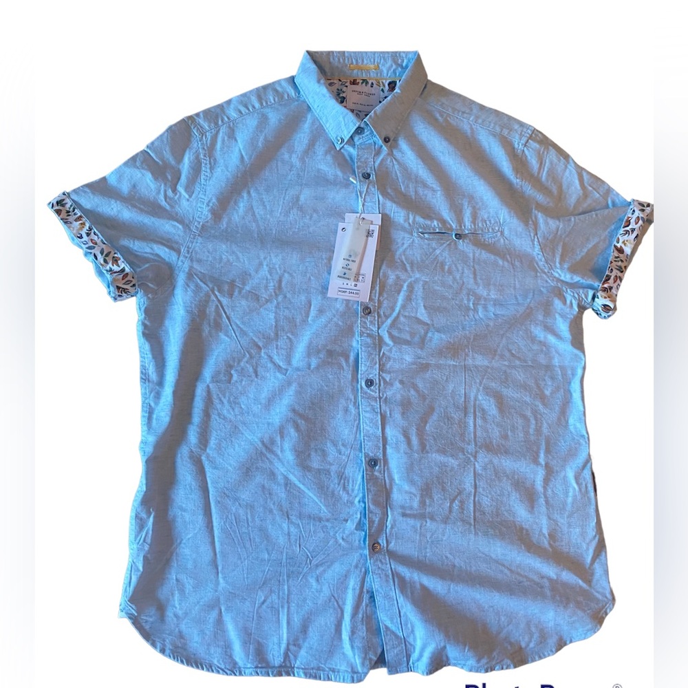 Denim & Flower Ricky Singh Blue button down shirt NWT